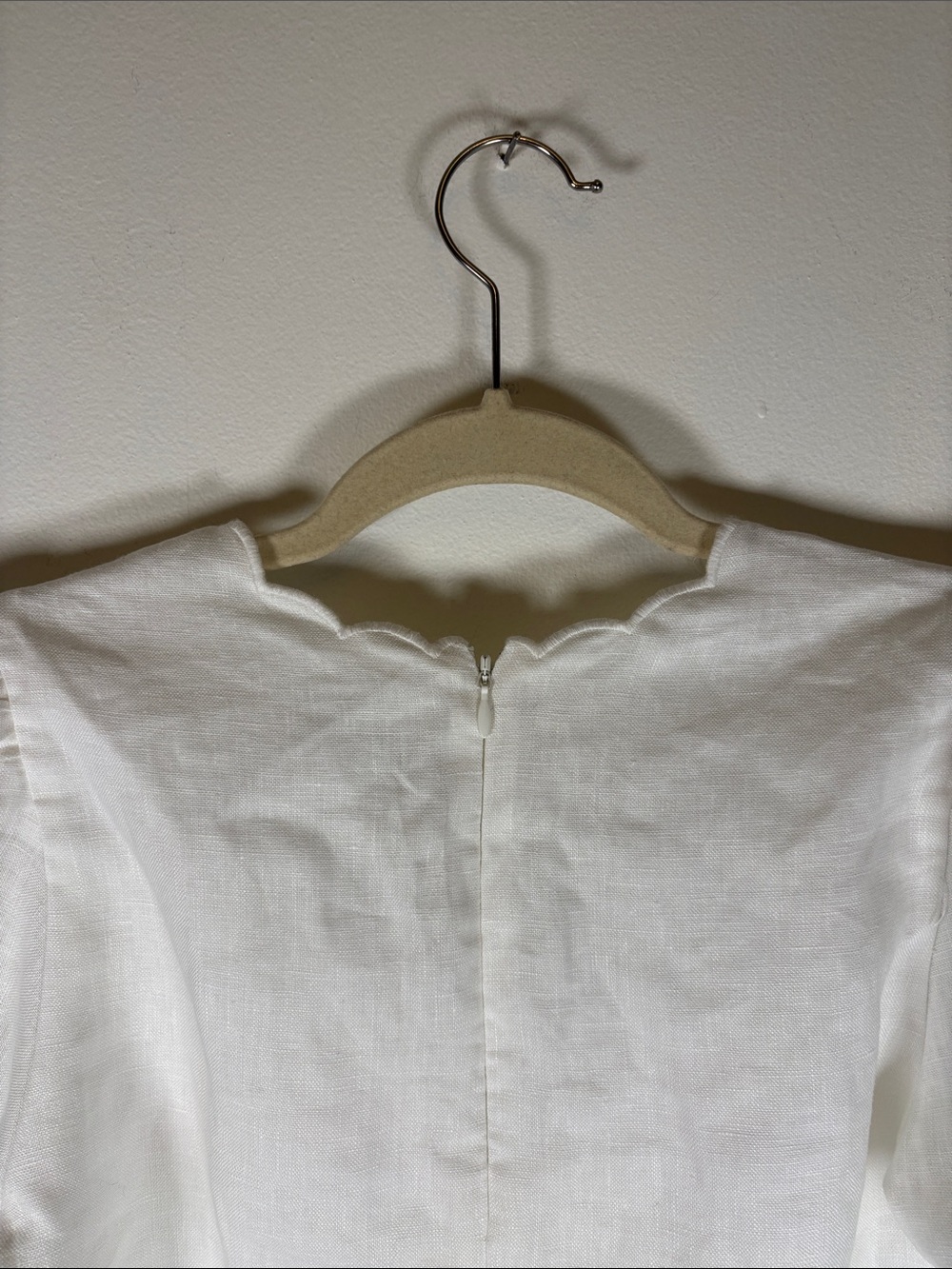 FARM Rio Roses Scallop Linen Crop Top – White – Size XS – NEW - Picture 12 of 13